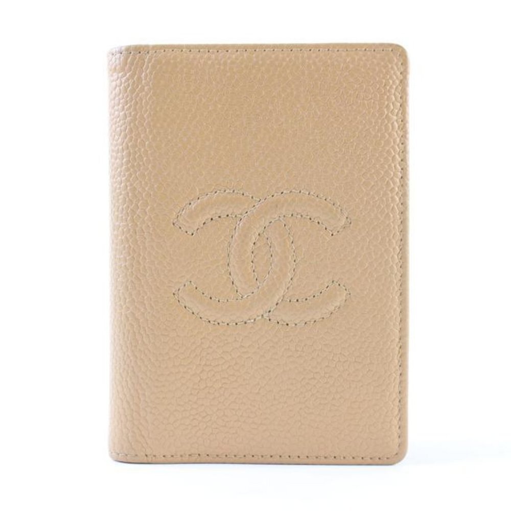 Chanel Beige Caviar Card Holder Wallet case 226858